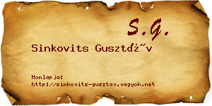 Sinkovits Gusztáv névjegykártya