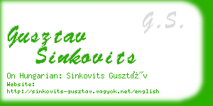 gusztav sinkovits business card